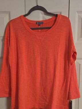 Democracy Bright Coral Long Sleeve Top